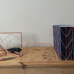 Copper Desk And Office Accessories Bundle 