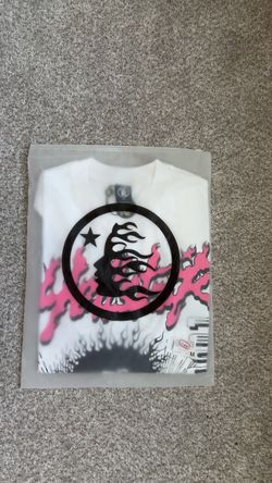 White Hellstar Graphic T-Shirt with Flame Print