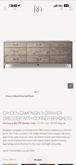 Restoration hardware 9 drawer dresser