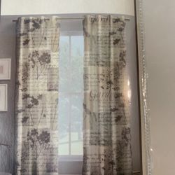 Curtains Panels light brown  flowers pattern 84in