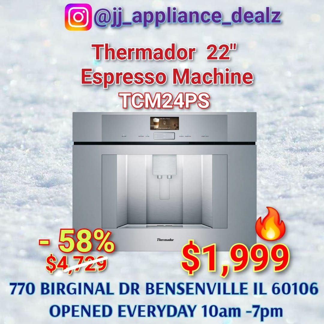 🔥Thermador - 22" Espresso Machine with 19 bars of pressure, Milk Frother and App Controlled TCM24PS