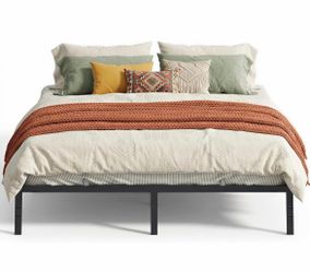 King Metal Bed Frame, 14 Inches Tall, 1100 lb Weight Capacity Heavy-Duty Platform Bed, No Box Spring Needed, Under-Bed Storage, Mattress Retainers, Ea