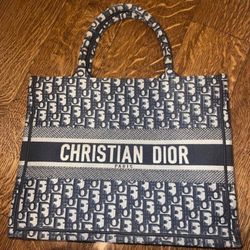 Christian Dior Book Tote Bag Black & White
