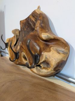 Rustic wooden coat hanger