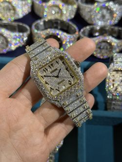 Moissanite Diamonds Cartier Santos 