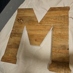 Large  Solid Woeden Letter  M 