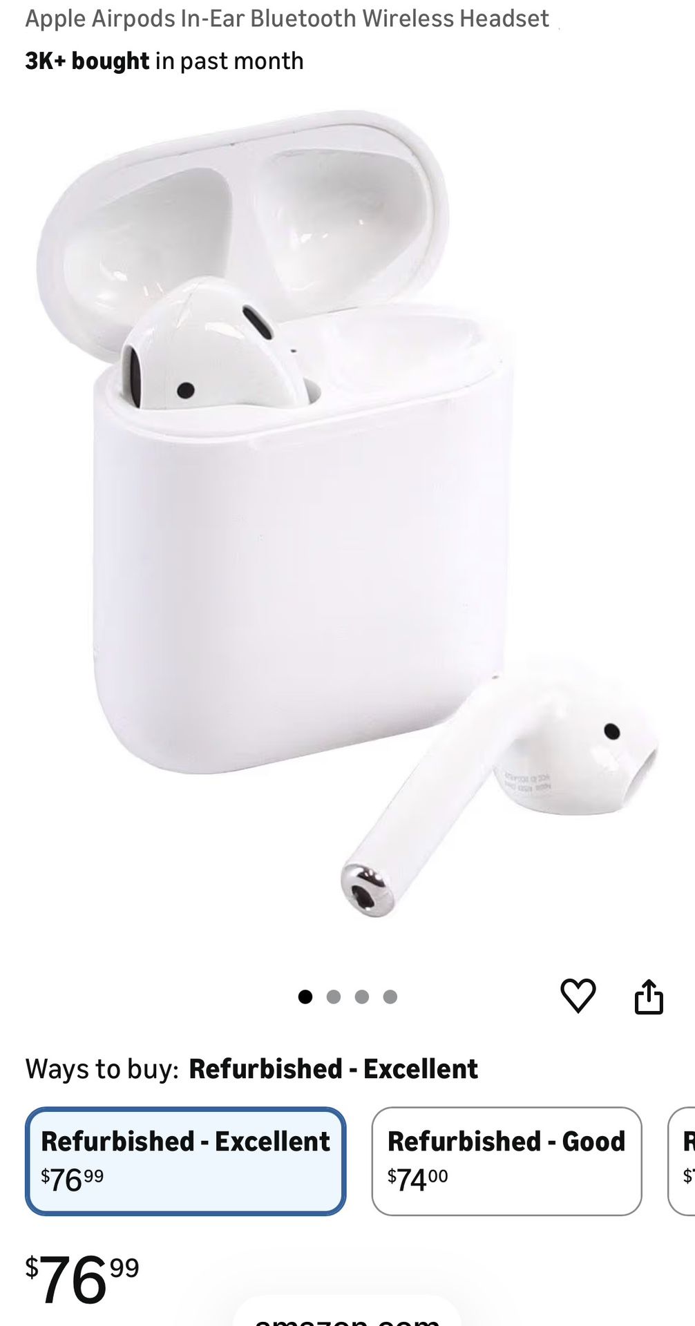 Apple AirPods In-Ear Bluetooth Wireless Headset - 1st Gen.