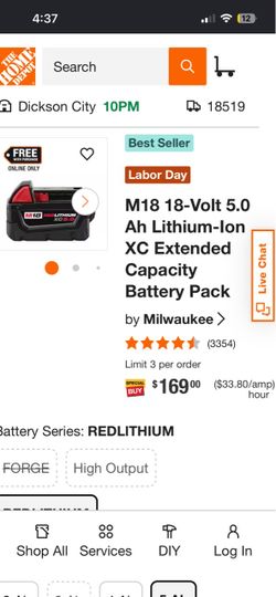 Milwaukee M18 18V 5.0Ah XC Battery Pack