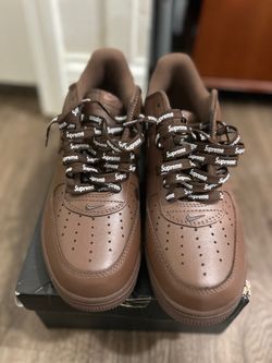Brown supreme air force 1 size 9.5