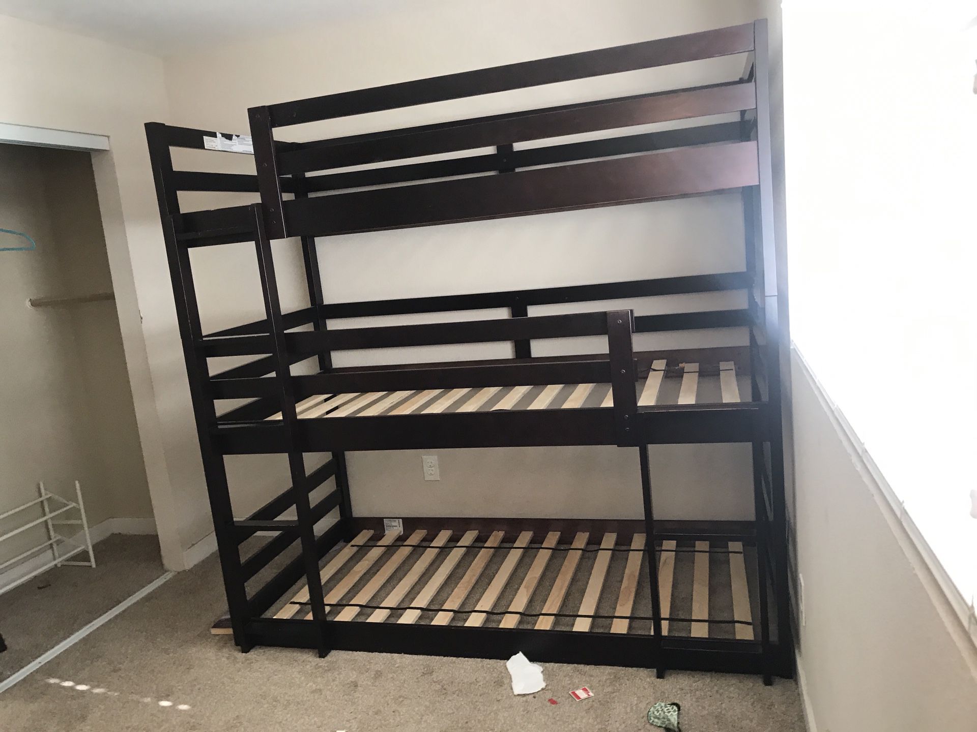 Triple bunk bed frame
