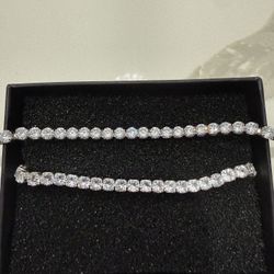 ✨ Diamond Look Tennis Necklace & Bracelet Set – Super Sparkly ✨