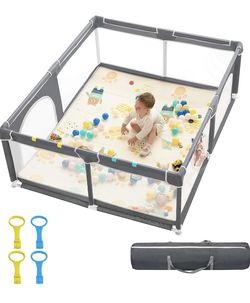 Corralito para bebés, 71 x 59 pulgadas, corralito para bebés con puerta, centro de actividades 