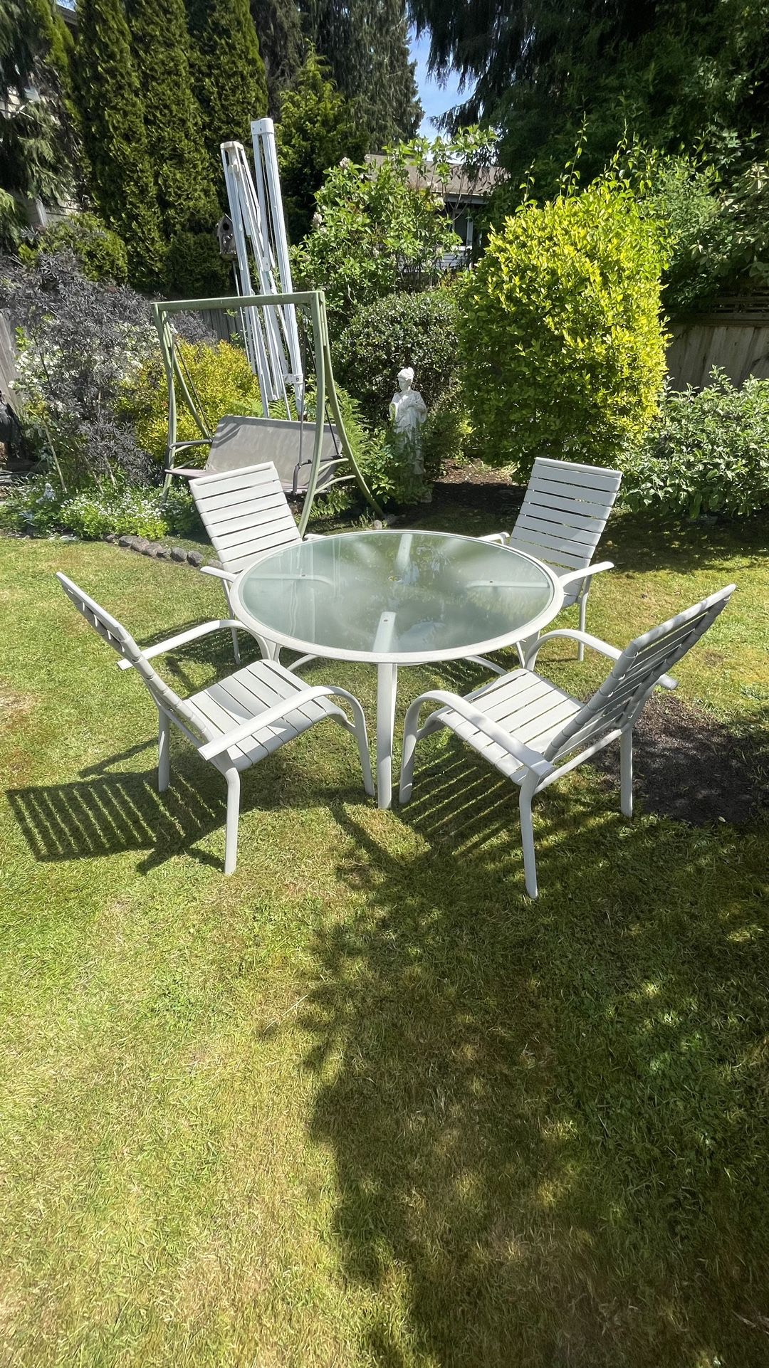 Glass Top Patio Table With Four Chairs