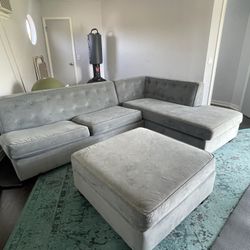 Sleeper Sectional with Large Ottoman Coffee Table