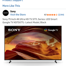 Sony 75” 4K TV