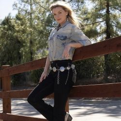 1073 Black Jean ,cut Boot , Cowgirl 