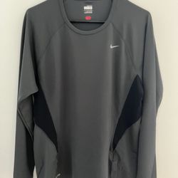 Nike Dri-Fit  Charcoal Grey Long Sleeve Running Top Men’s Size Medium USED