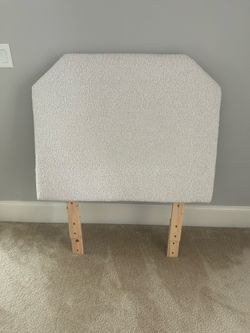Upholstered Headboard with Wood Legs