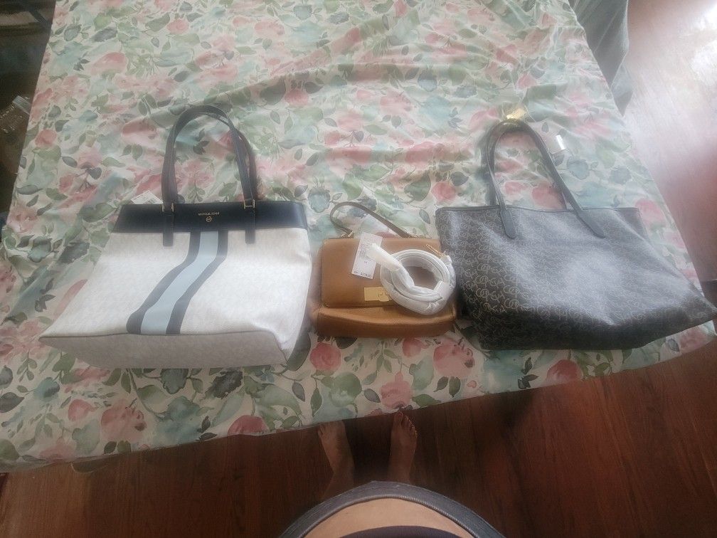2 Mk And 1 Coach Purse Lot New