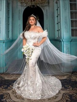 White Wedding Dress 1XL Plus Size