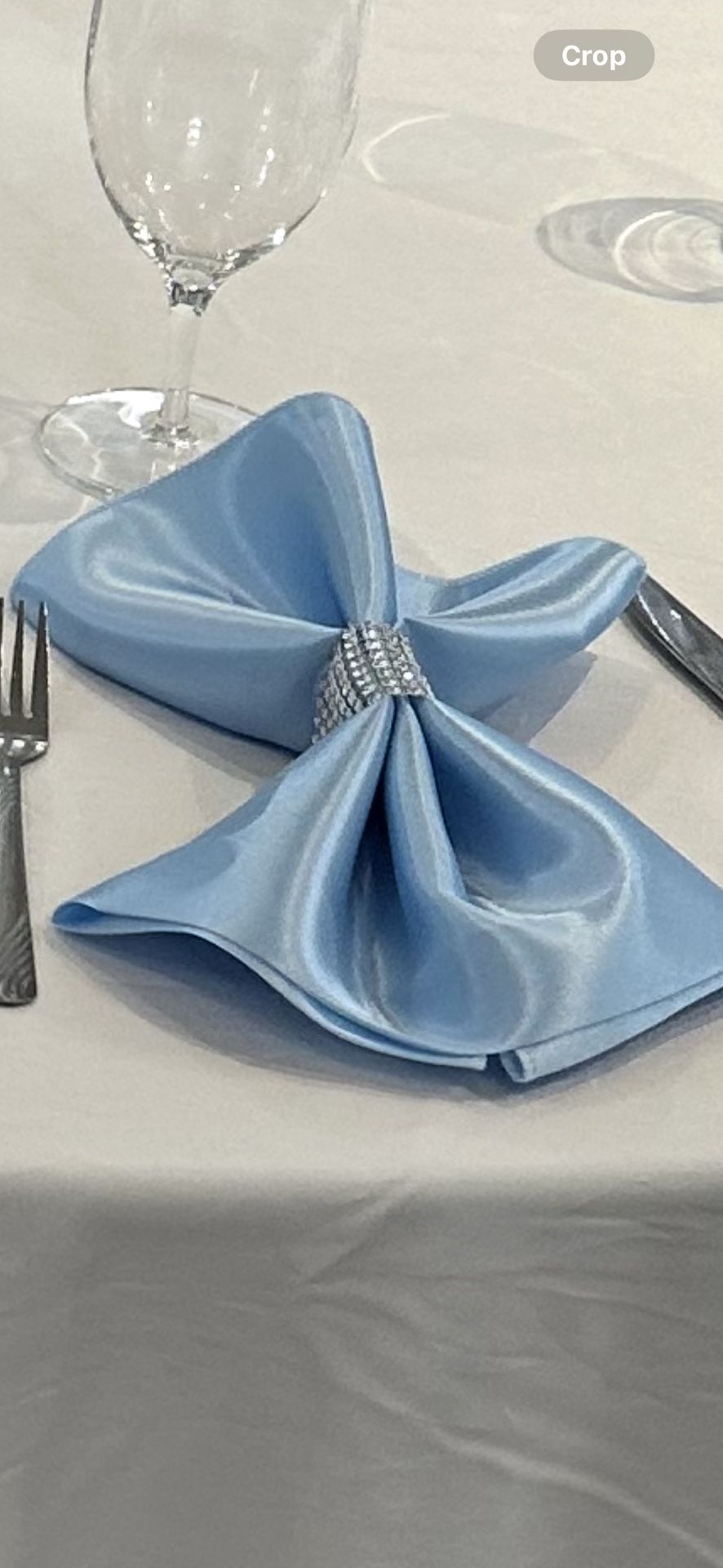 Baby Blue Napkins With Napkin Ring