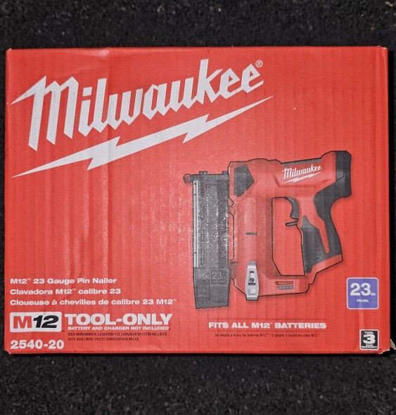 Milwaukee M12 12-Volt Lithium-Ion Cordless 23ga Pin Nailer (Tool-Only)