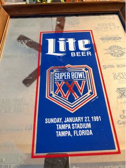 Super Bowl X XV glass frame