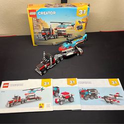 LEGO Creator 3 in 1 Flatbed Truck with Helicopter
