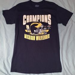 Michigan “Rose Bowl Champs” Navy Blue Shirt; Men’s L