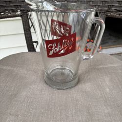 Vintage Glass Schlitz Beer Pitcher 