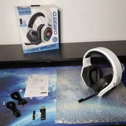 New Ozeino 2.4GHz Wireless Gaming Headset for PC, Ps5, Ps4 - Lossless Audio USB & Type-C Ultra Stable Gaming Headphones with Flip Microphone, 40-Hr Ba