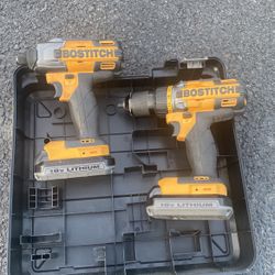 Bostitch Two Battery Drill. En Charger Tools 