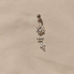 Titanium  Cubic Circonia Flower 