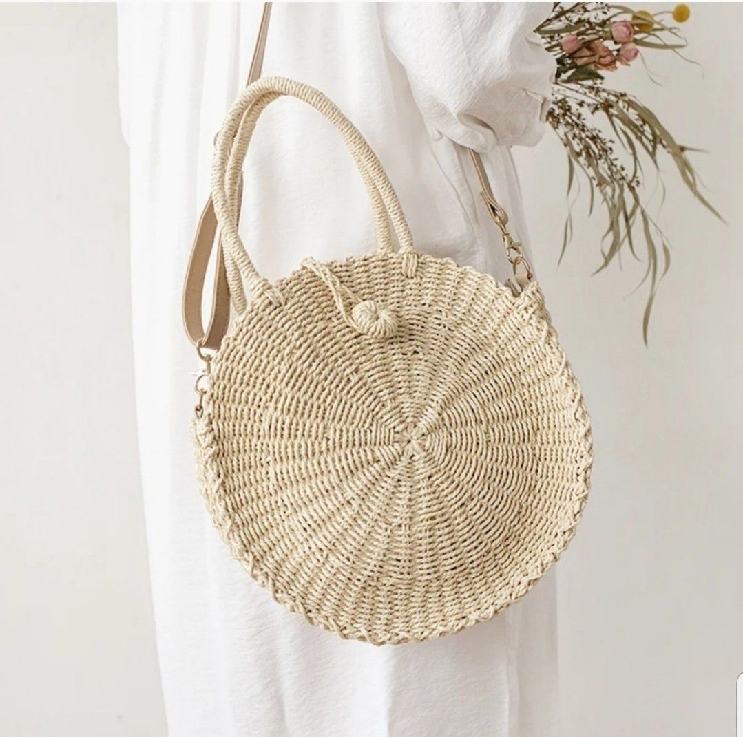 Sale Today Only! Handmade Straw Braided Circular Handbag Summer for ...