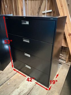 HON 4-Drawer Lateral File Cabinet Black