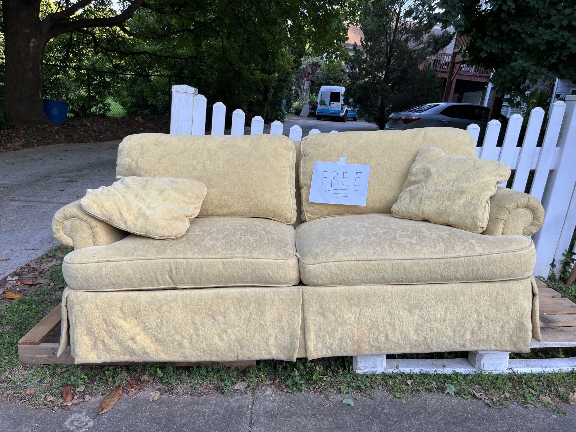 Comfy Yellow Patterned Couch