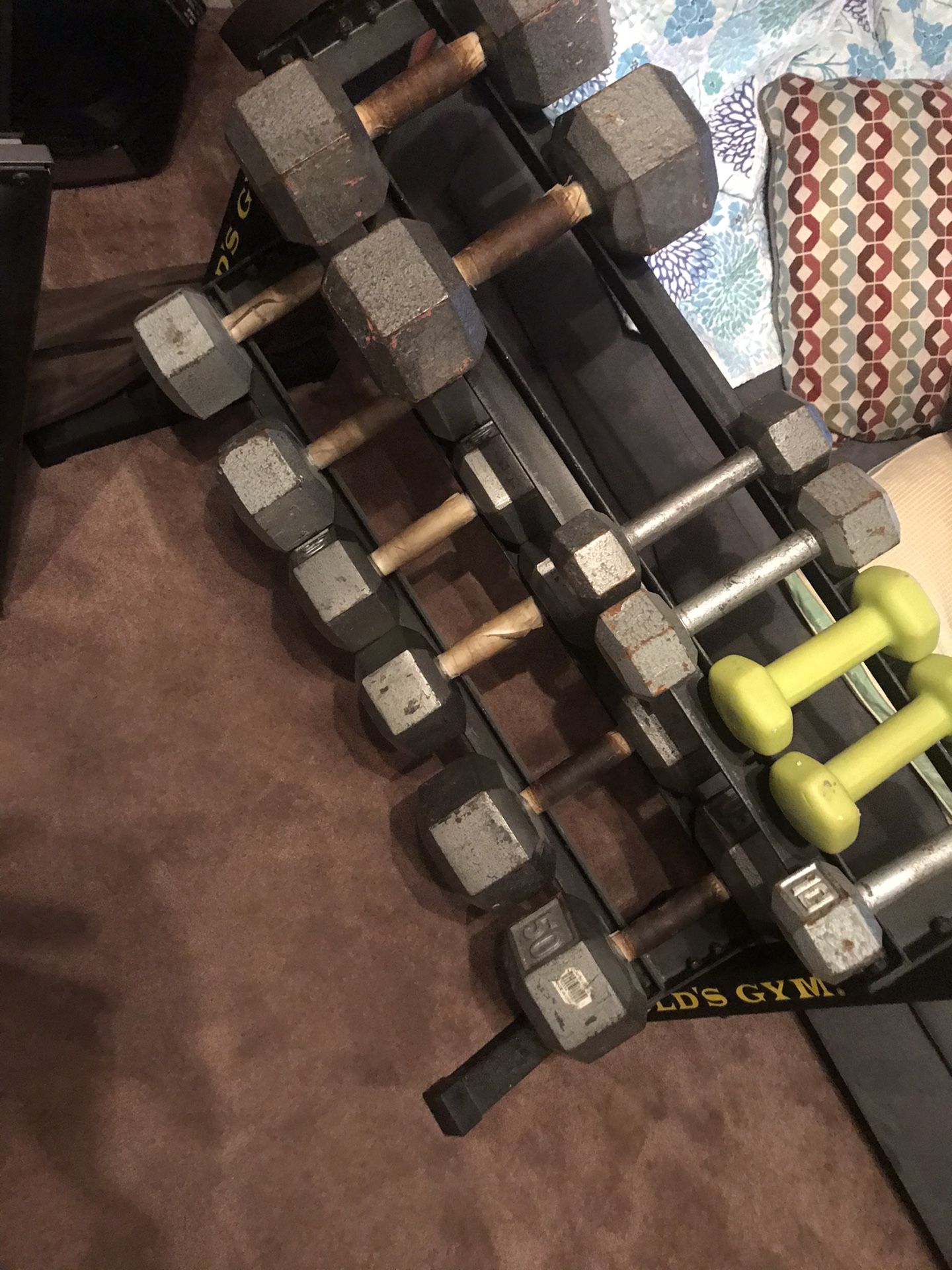 Weight set dumbbells and stand