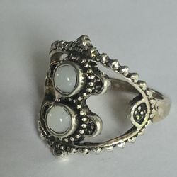 FIRE OPAL TITANIUM FOREVER WEAR SILVER NEW SIZE 6 SPOTLIGHT RING