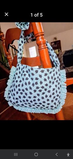 Girl’s Shoulder-Tie Purse with Cute Black Cat Faces