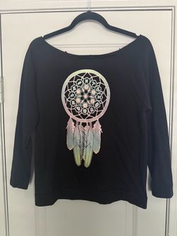 Women's Graphic Light Sweatshirt Dreamcatcher Zodiac Signs Planetary Symbols Med