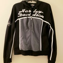 Harley Davidson Womens Zip Front Sweatshirt With Hoodie
