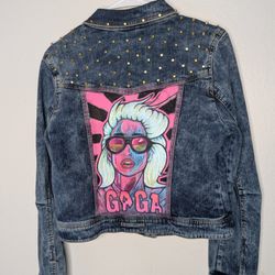 Lady Gaga Denim Jacket Custom Painted Size Woman's Medium Coachella 2025
