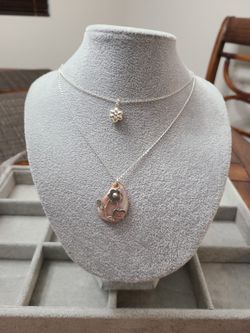 Collar Doble De Plata Y Concha, 