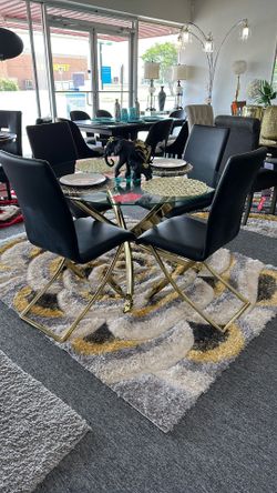Gold and black dinning table