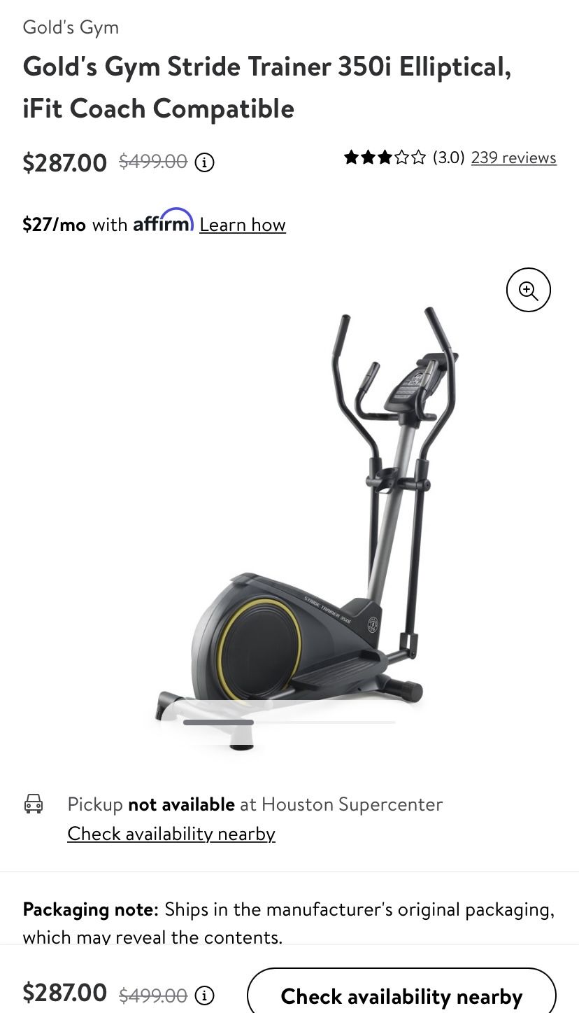 Gold s Gym Stride Trainer 350i Elliptical 170 for Sale in Pasadena TX OfferUp