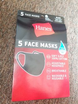 5 new face masks . 5 mascarillas nuevas