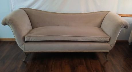 Classic Curved-Arm Settee / Empire Sofa