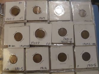 1909 wheat cent set