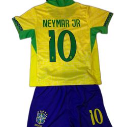 Neymar Jr Brazil Youth Soccer Jersey & Shorts Set - Brand New With Tags
