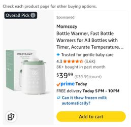 Momcozy Bottle Warmer, Fast Bottle Warmers for All Bottles with Timer